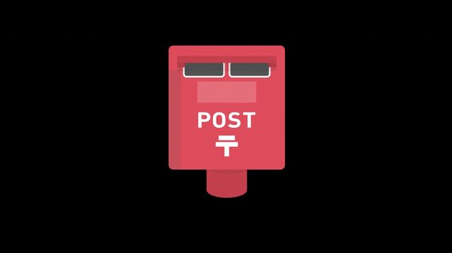 Lock, Pin and Post Box Icons Animation With Alpha Channel
