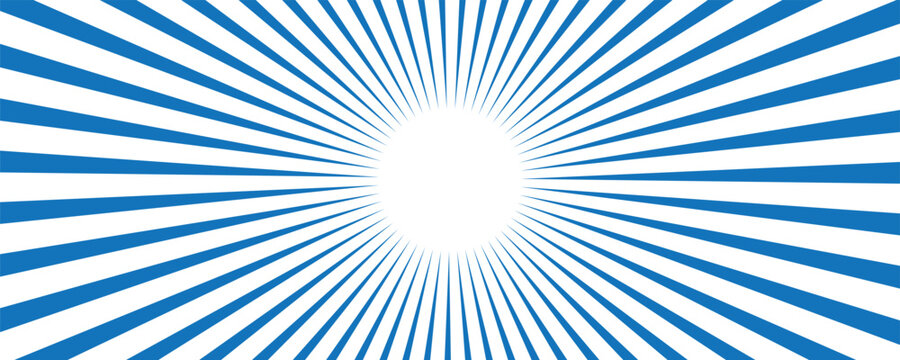Vector illustration of vectorized sun rays with blue gradient on white background.