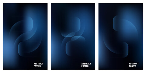 Abstract Blue Geometric Shapes with Soft Light and Moody Atmosphere © FAYSAL