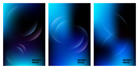Abstract Blue Gradient Background with Circular Shapes and Light Effects © FAYSAL