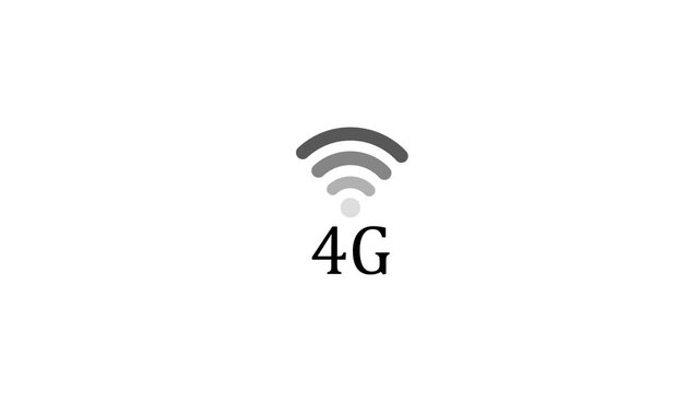 Abstract glowing neon KG signal icon on black background wireless connectivity technology concept digital. network signal on black background for technology and communication concepts