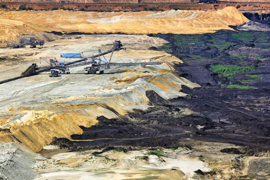 Heavy Spreader Machinery and Conveyor Belts in Kostolac Open Pit Coal Mine