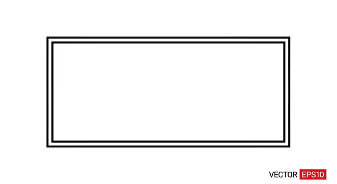 Blank Rectangle Frame Border - Simple Geometric Shape Design