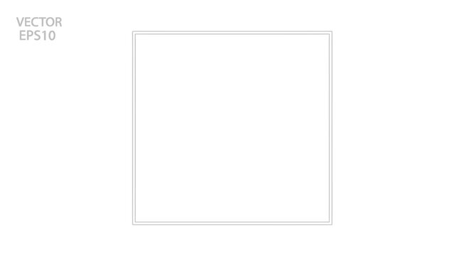 Clean Square Frame Border, Geometric Design, Minimalist Layout, White Background, Vector Art