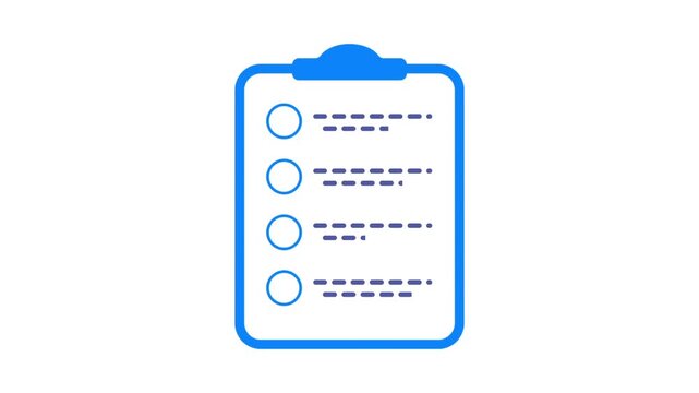 clipboard with tick icons seamless looping