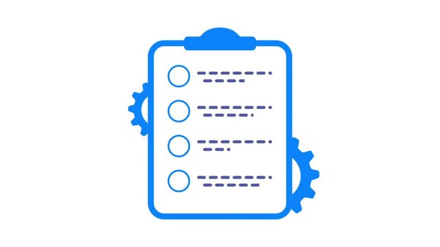 clipboard with gear icon seamless looping