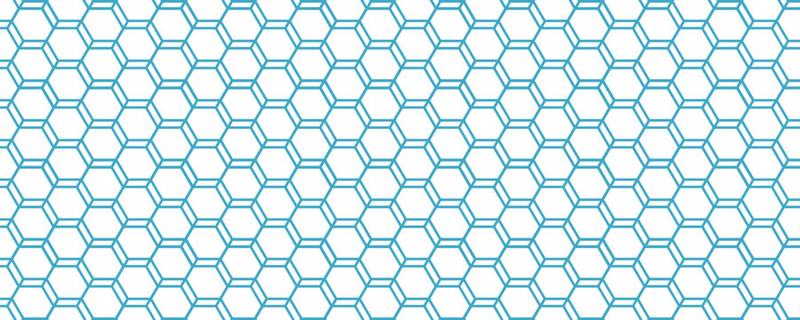 White 3d hexagonal technology vector abstract background. Blue bright energy flashes under hexagon in modern technology futuristic background vector illustration. White honeycomb texture grid.