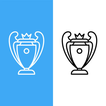 Modern Trophy Cup Icon Outline Vector Illustration for Championship and Winner Concept