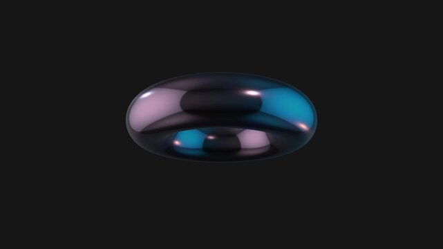 A drag and drop 3D dark chrome style electric shape with alpha that spins on a loop.
