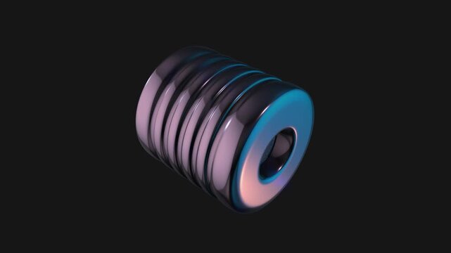 A drag and drop 3D dark chrome style electric shape with alpha that spins on a loop.
