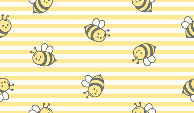 Bee pattern background vector design