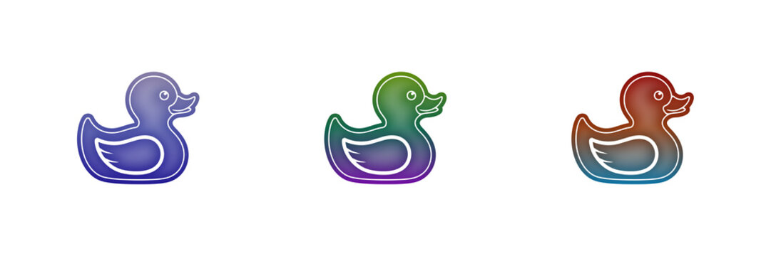 Multicolor rubber duck icons
