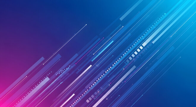 Vibrant digital illustration of colorful lines and shapes moving rapidly across a gradient background.