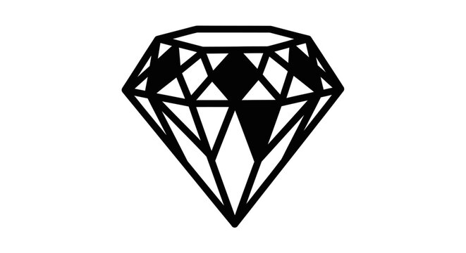 Black and white diamond icon on white background
