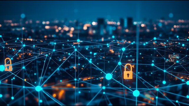 cloud computing technology cyber security , innovative Smart city and graphs with statistics to analyze business potential and predict future developments in company growth. 