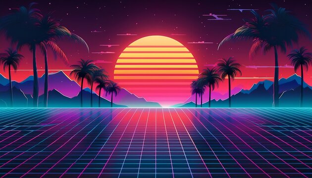 background retro synthwave