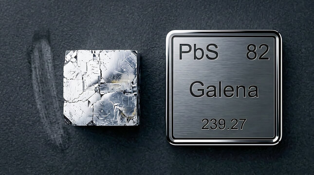 Raw Galena Cubic Cleavage Silver Metallic Luster Beside Zinc All