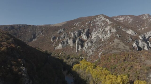 Aerial view of Iskar river gorge, Bulgaria.
