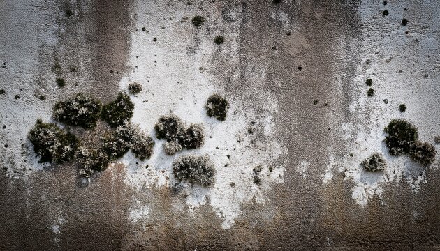 mold stain on rough concrete wall surface