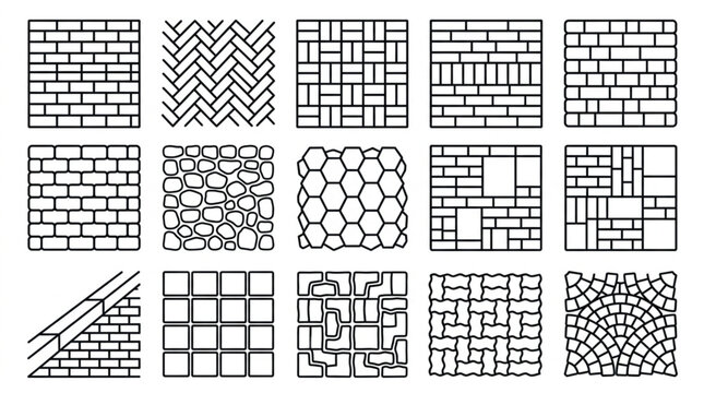 Assorted Geometric and Brick Pattern Designs