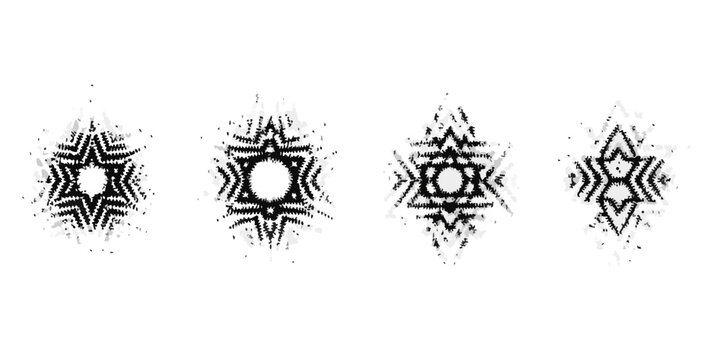 Starbursts Pattern With Halftone Dots On White Background