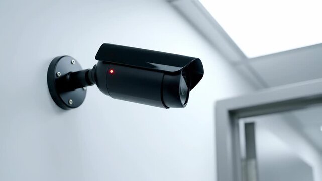 Wall-mounted surveillance cameras, surveillance camera working status