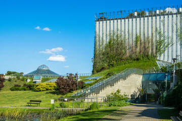 Podlachian Opera and Philharmonic building with green roof and glass dome in Bialystok © Art L