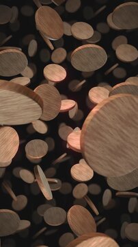 A background of spinning 3D carved wooden style shapes on an endless loop.
