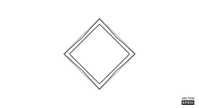 Geometric Diamond Shape Outline Vector Art