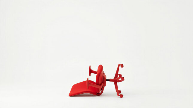 When Leadership Collapses &ndash; An Overturned Red Office Chair in Empty Space