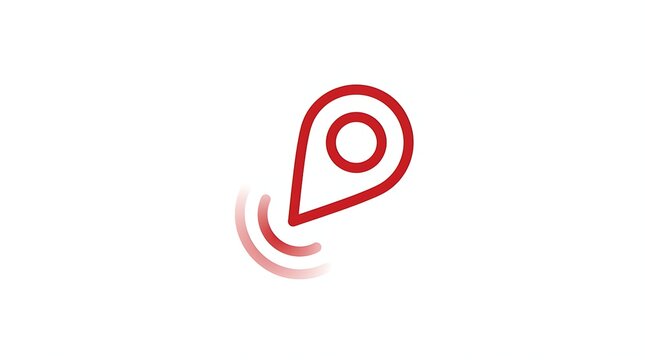 Red map pin location marker, navigation and GPS pointer icon