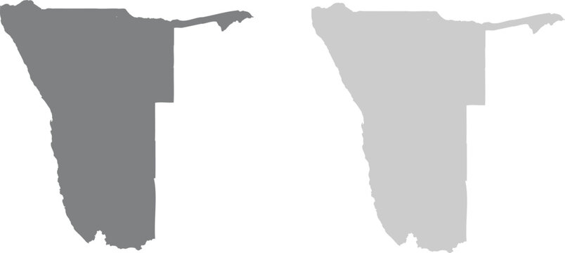 Namibia map silhouette vector illustration in gray colors
