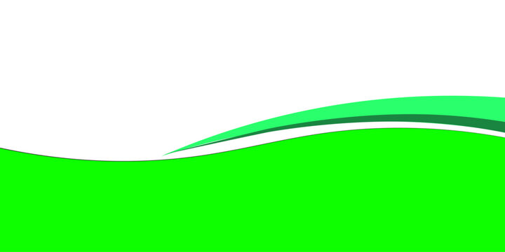 Abstract bright green wavy lines on white background. Elegant dynamic green tones corporate wave vector design illustration for banner, header, poster, or website backdrop.