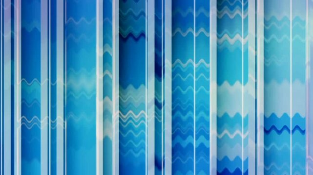 Dynamic motion graphics of vertical straight lines combined with wavy line motion as a background.