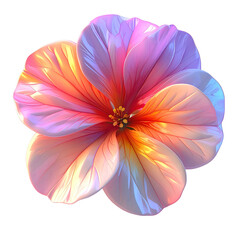 Fototapeta premium Vibrant Rainbow Hibiscus Flower Isolated on White Background.