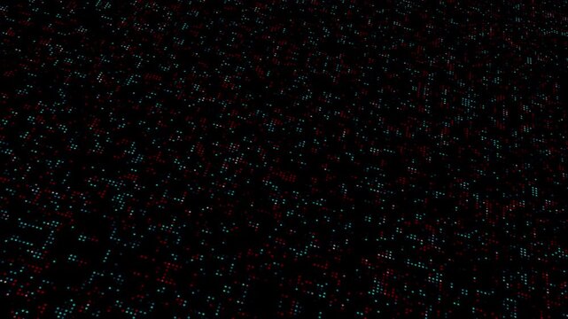Colorful tiny glowing particles scattered across a black background resembling a starfield or cosmic dust effect. Suitable for overlays, space themes, and abstract visuals.
