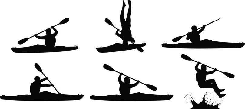 Dynamic Paddler Stunts, Tricks, and Acrobatics on Whitewater Splash