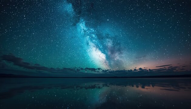Stardust Aurora: A Dreamlike Meteor Shower Reflected on the Water and the Radiance of the Sky