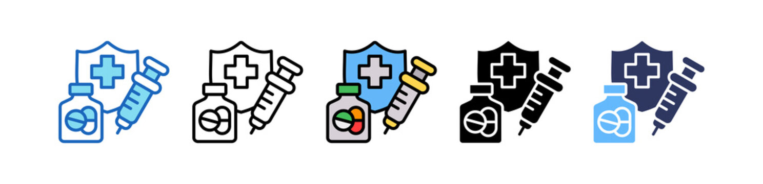 Vaccination Care multiple icon