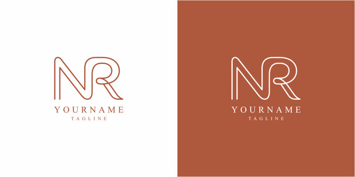 Letter NR logo design template.