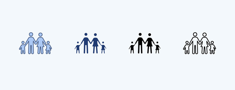 Family Multiple Icon Illustration Vector