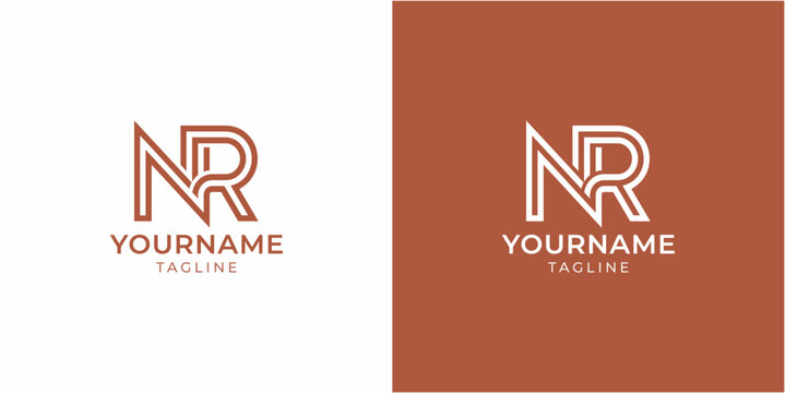 Letter N R logo design template.