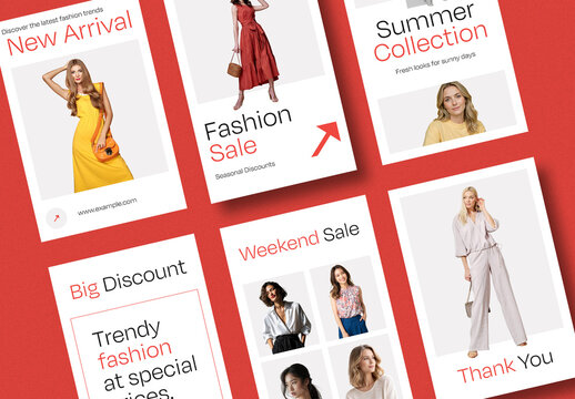 Modern Fashion Sale Social Media Post Collection with Minimal Promotional Banner Design Templates
