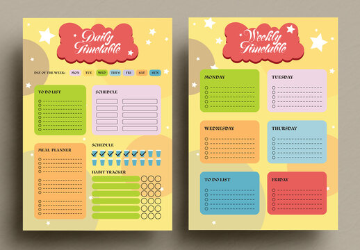 Cute Daily and Weekly Planner Template