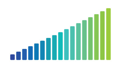 Fototapeta premium Gradient bars display steady gains.