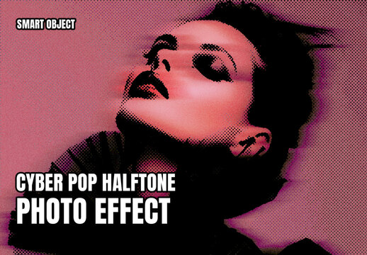 Cyber Pop Halftone Photo Effect Template