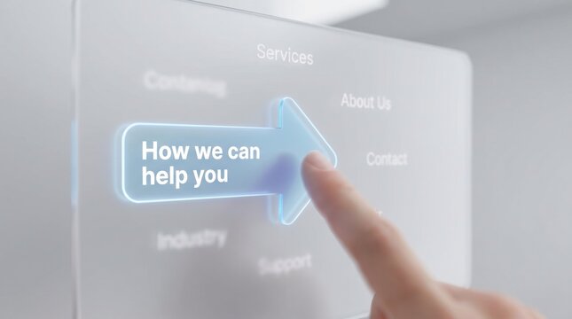 Business support, customer service, help desk, interactive screen, technology interface