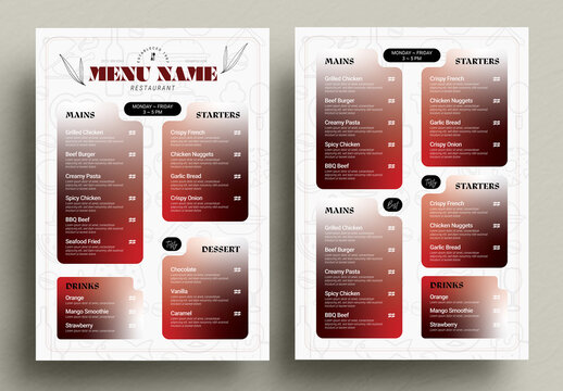 Restaurant Food Template Design Layout