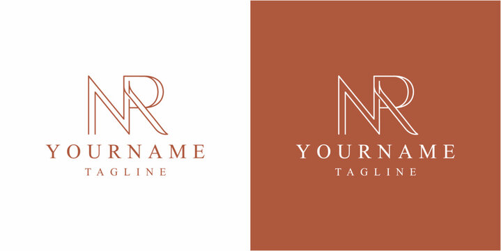Letter NR logo design template.