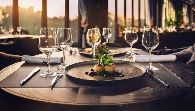 luxury travel concept featuring fine dining in an exclusive fancy restaurant with exquisite cuisine and great service